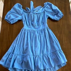 Blue open back sundress. Size Large